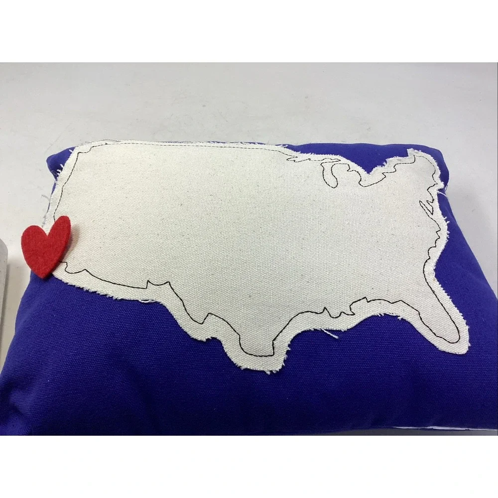 Decorative USA State Map Pillow 
